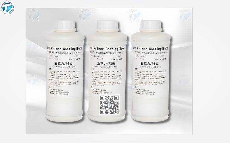 Keo phủ UV là dung dịch sơn lót hoặc phụ gia, giúp tăng cường độ kết dính của mực in